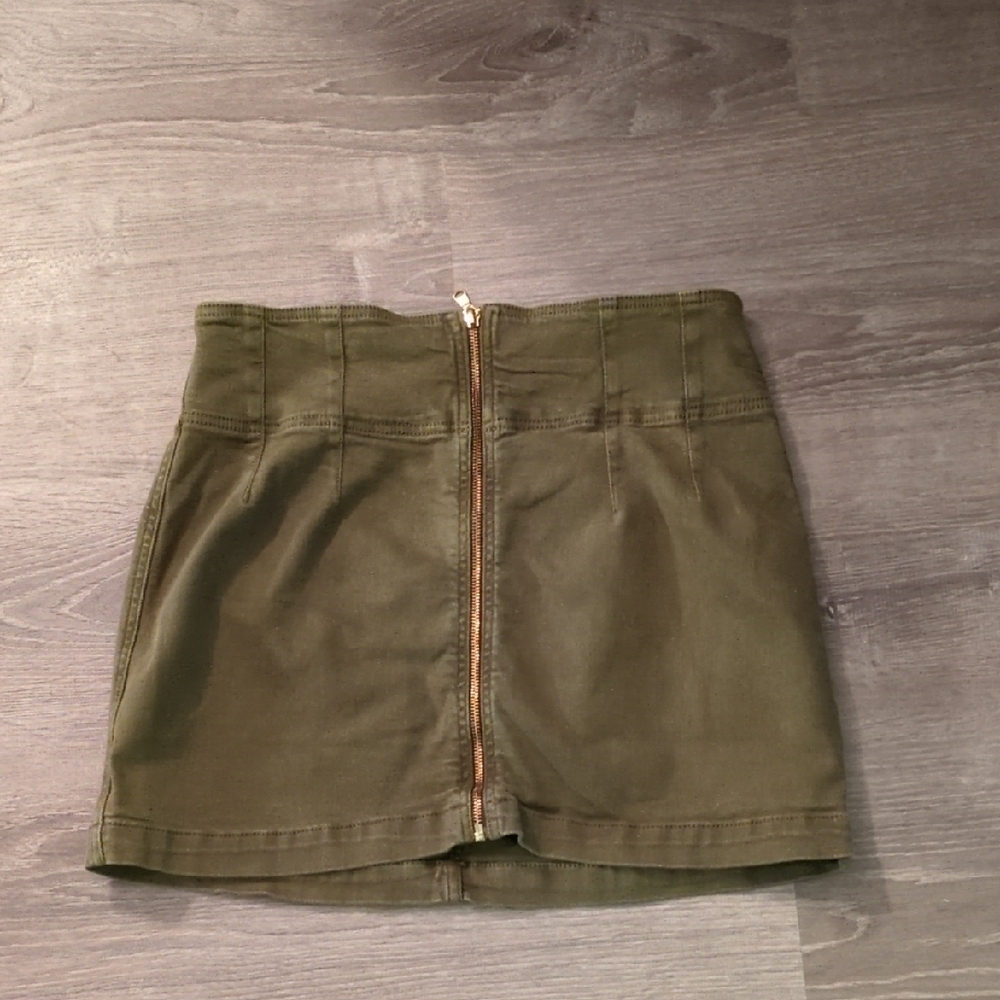 Free People We The Free Virgo Mini Skirt Cadet Green Denim Size 32